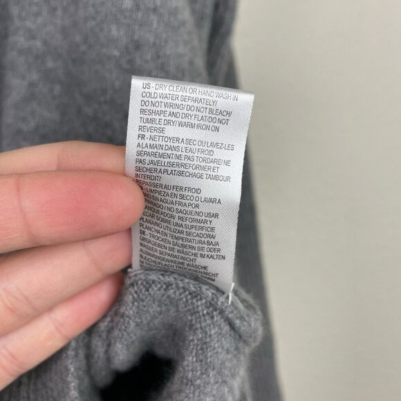 Minnie Rose Women's XS/S Cashmere Turtleneck Tunic Sweater Grey Knit Pullover - Picture 12 of 16